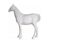 La sculpture extérieure moderne en fibre de verre de cheval blanc a peint grandeur nature