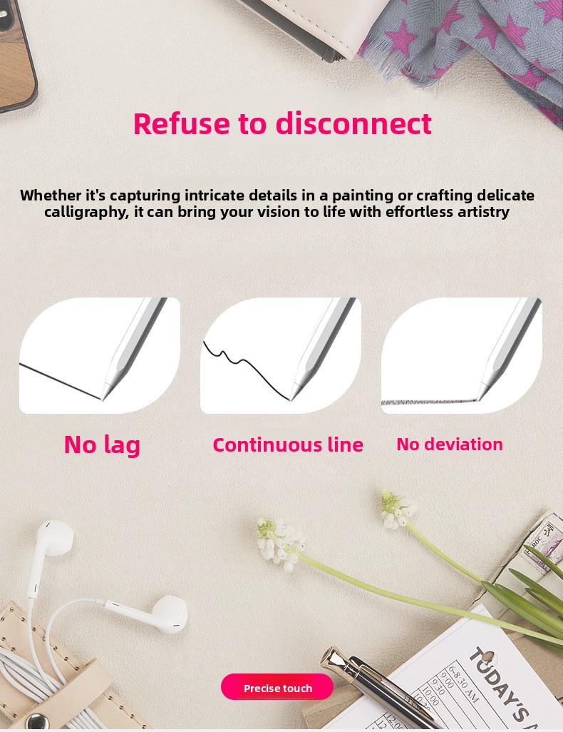 Active Metal Stylus Handwriting Compatible Capacitive Pen for iPad for & Android Devices Type-C Charging Adsorbable Design