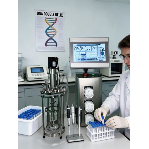OEM / ODM Fermentation Bioreactor 5L Glass Bioreactor For High Density Cells And Efficient Bioprocessing