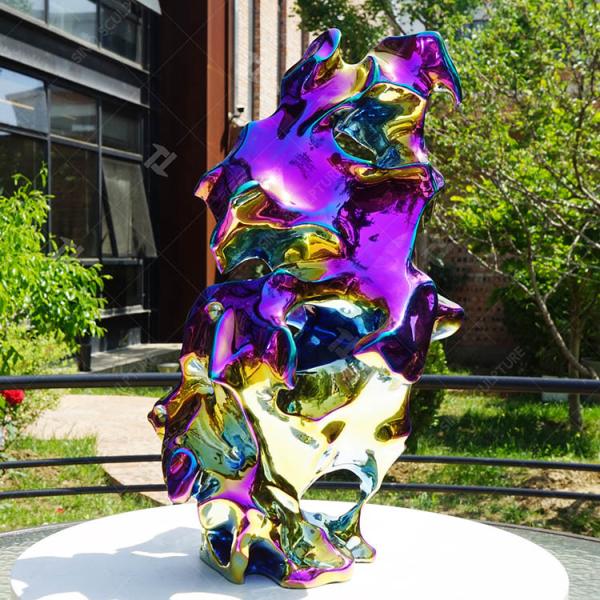 Colorful Electro Plating Contemporary Metal Sculpture  For Decoration