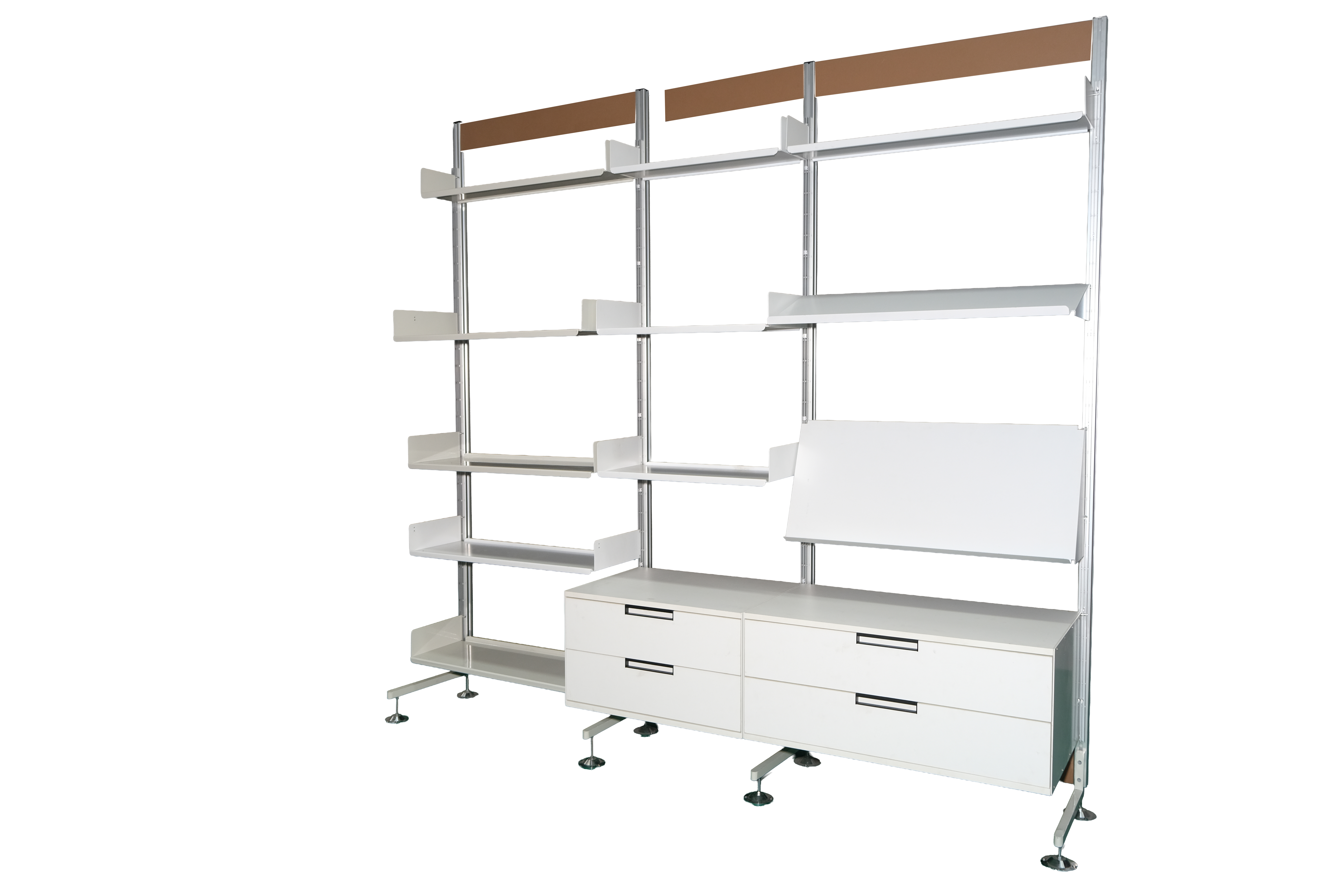 Wall-Mounted 5-Layer Modular Shelf White Bedroom Floating Shelves Adjustable Modern Steel Modular Wall Unit Drawer for Clothing