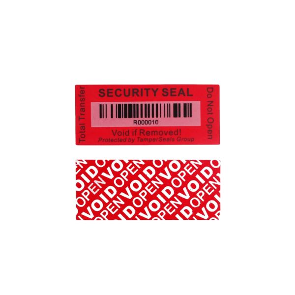 Custom Size Tamper Evident Security Labels Red Color Free Design for Secure Packaging