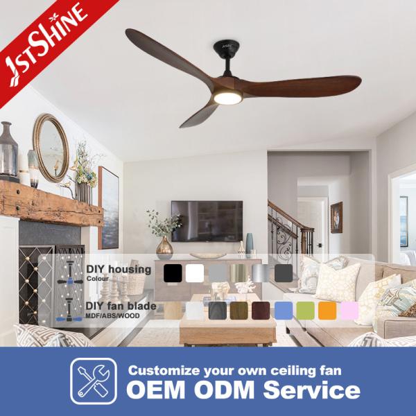 OEM of Dimmable Ceiling Fan with Wooden Blades and 3000k/4000k/6000k Color Temperature