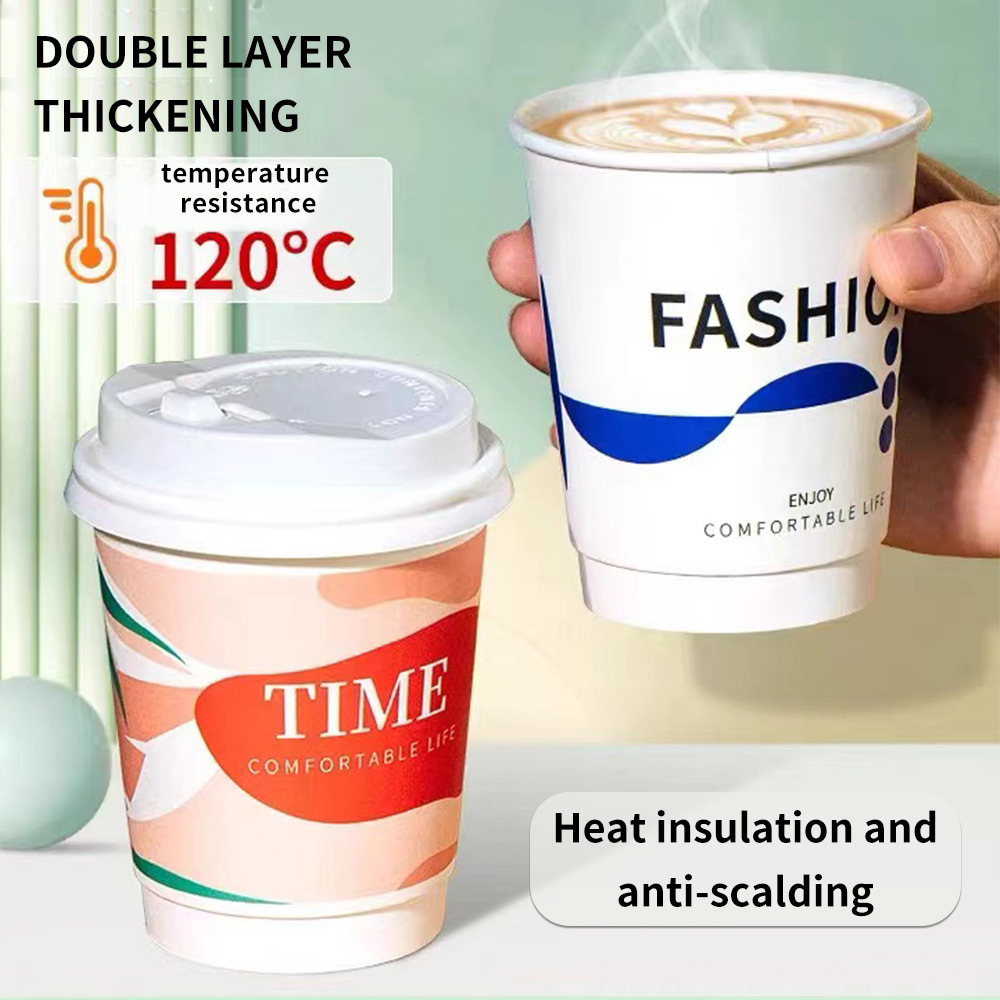 Wholesale Disposable Paper Cups Food‑Grade Cold Hot Drink Cups for Bubble Tea