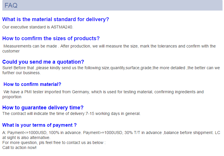 плита нержавеющей стали ASTM БА 2B горячекатаная 316L 304 409 410
