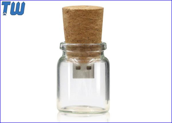 Delicate Glass Bottle Customized 64GB Pen Drive Disk Storage Device