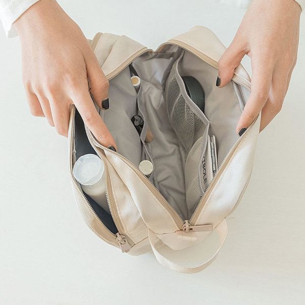 Travel Portable Waterproof Large Hanging Hook Wash Makeup Cosmetic Bag for Men Women