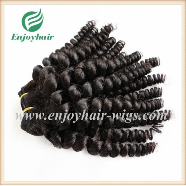 Brazilian 5A virgin remy hair weave natural color(can be dye) spiral curly 10''-26''length