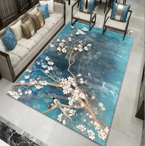 Washable Polyester Fiber Classic Bedroom Floor Carpets Rectangle Living Room Floor Carpets