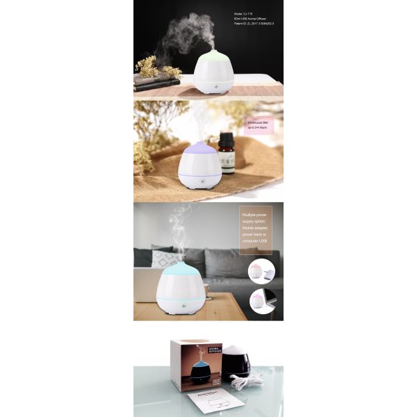 Peach Shaped 60ml Aroma Essential Oil Electric Home Wood Humidifier