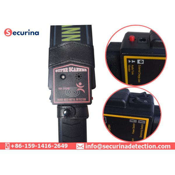 Audio Alert / Vibration Alarm Security Hand Held Metal Detector To Detect Knife