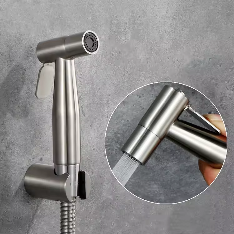 Stainless Steel Brushed Finish Spray Shower Set for Cleaning and Boosting Performance