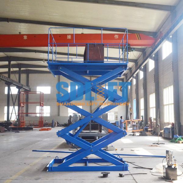 1T Stationary Hydraulic Scissor Lift Elevator , Pallet Scissor Lift Platforms