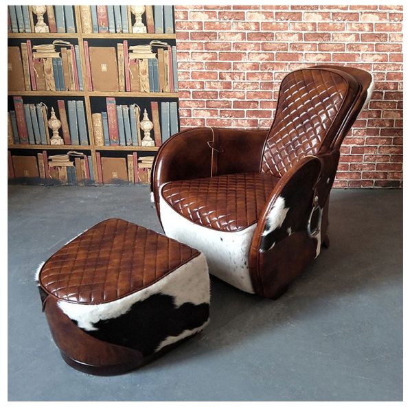 Nidea #8810 Aviator Retro Industrial Chaise Lounge Chair with Cooling Feature for Living Room Bedroom Home Furniture