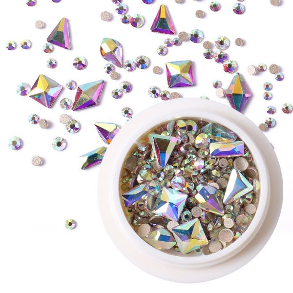 See Details Flat Bottom Mix Shape Glass Nail Diamond Rhinestones for Nail Art from Yiwu
