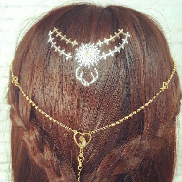 Metallic Gold Thin Line Amazing Hair Tattoo