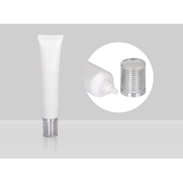 Long Nozzle Custom Cosmetic Tubes Liquid Foundation D22mm 10-30ml Plastic Soft Tube With Screw On Cap