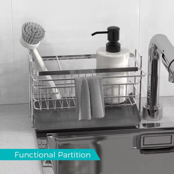 Kitchen Brush Dishcloth Storage Rack Multifunctional Sink Rack Sponge Dishcloth Holder Sink Organiser