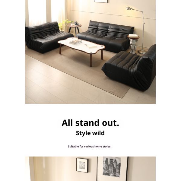 Genuine Leather Lazy Sofa Set Modern Design Eco-Friendly Small Apartment Leisure Lounge Home Furniture
