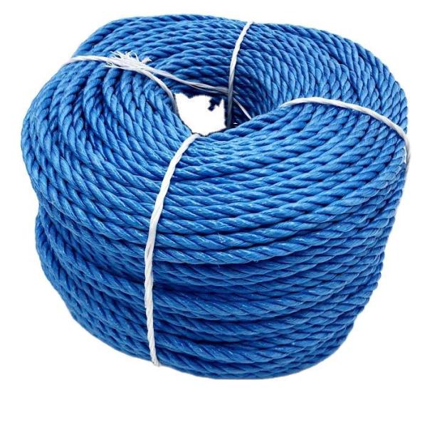 3 Strand Twisted Yellow Blue White Color Polypropylene pp Marine Ropes Shipping Rope
