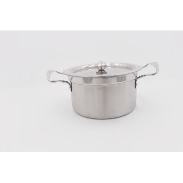 Casserole Set Silver 9.5cm Stainless Steel Cooking Pot