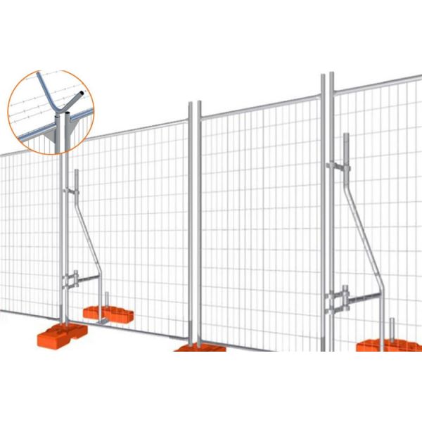 Welded Construction Site Security Fencing Powder Coated Heras Site Fencing