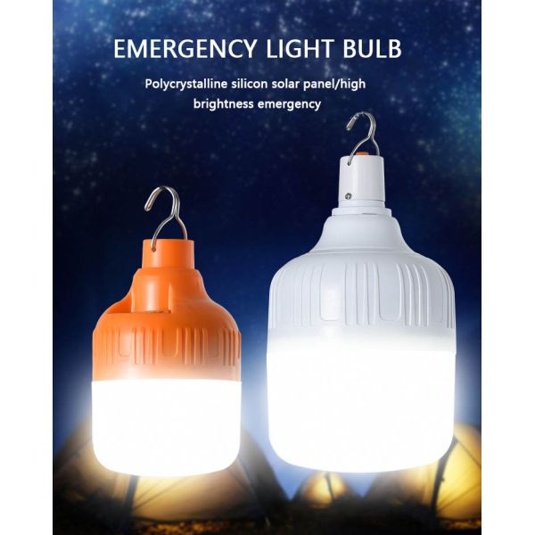 150lm/w ABS Material Waterproof USB Rechargeable LED Solar Emergency Bulb for Night Market Stall