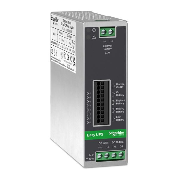 Schneider UPS BVS240XDPDR Easy UPS control module, 24V DC-DC, DIN Rail, Industrial,10A 240W
