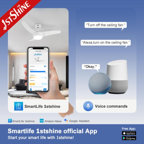 6 Speed Remote Control Small LED Ceiling Fan , Modern Ceiling Fan For Bedroom