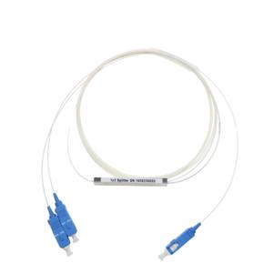 FTTH Fiber Optic PLC Splitter 1x2 Micro Steel Tube Type With SC Connector