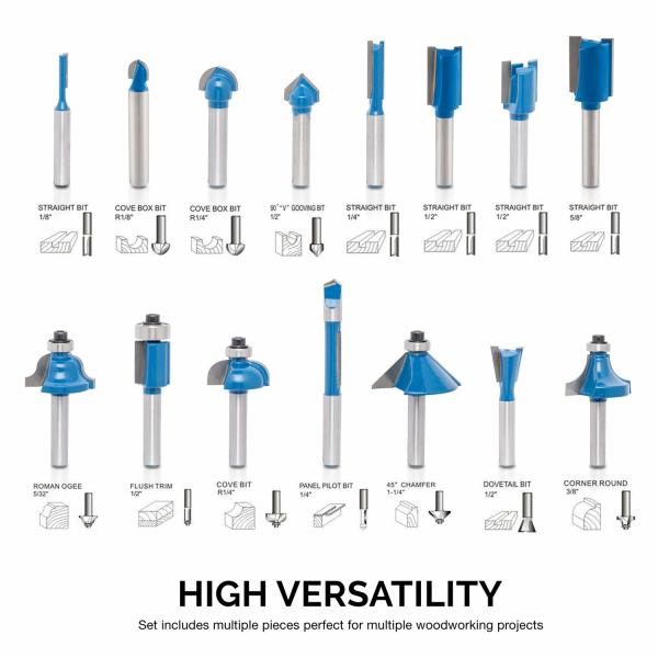 Carbide Tipped V Groove Router Bit Set for Woodworking