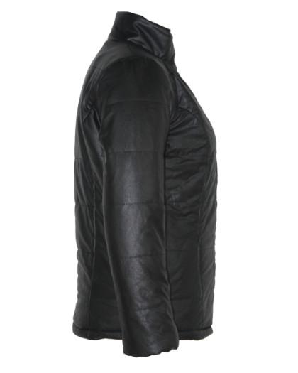 Super Warm Ladies PU Turtleneck Jacket With Zipper Slim Shape Super Warm