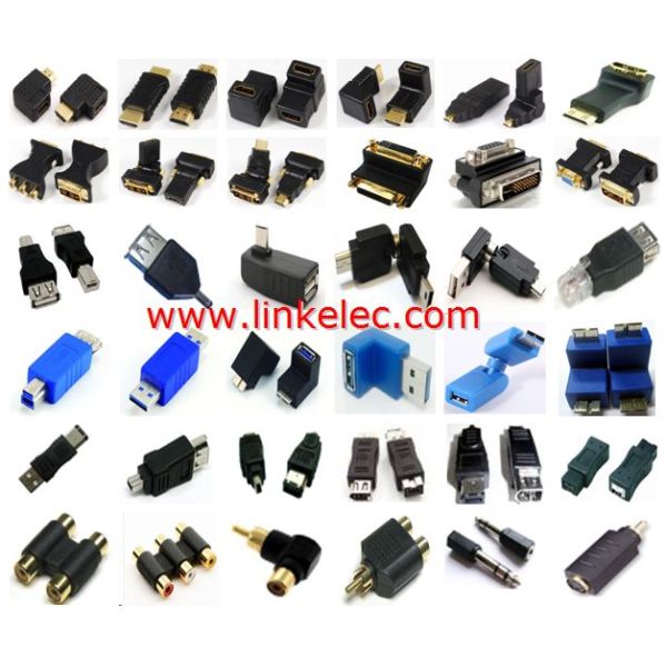 Adapter factory .www.linkelec.com High Quality USB 2.0 AF to AM Adapter, Support 360 Degree Rotation