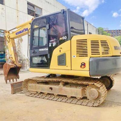 0-2000 Horas de Trabalho Usado Komatsu PC60 7 6 Ton Mini Excavator Com 0,37m3 Capacidade de Balde