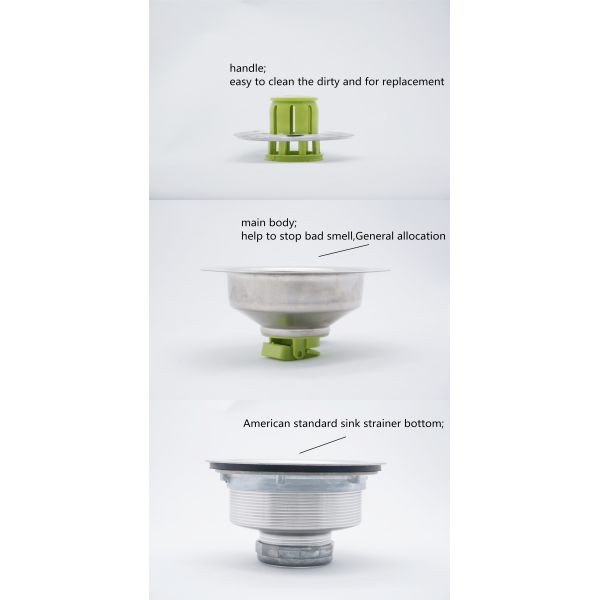 American standard high quality stainless steel eco-friendly new design kitchen sink strainer