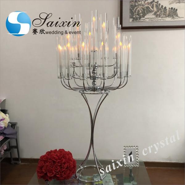 25 Arm Black Metal Candelabra Candle Holder Wedding Decoration 150CM