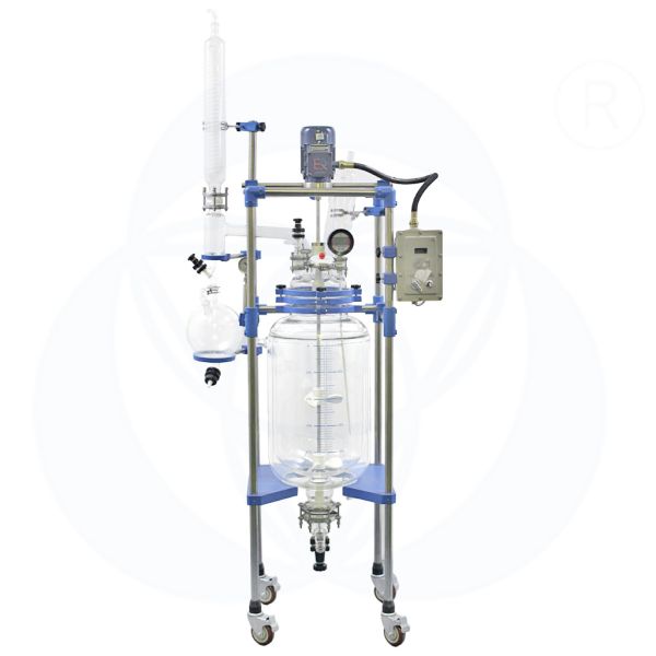 316L Evaporator Chemical Glass Reactor with High Borosilicate Glass and PLC Motor Pump