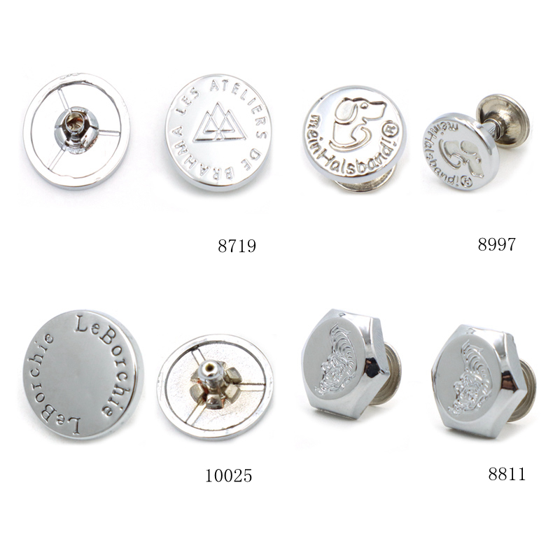 20mm Flat Zinc Alloy Metal Logo Rivet Custom Leather Rivets Studs