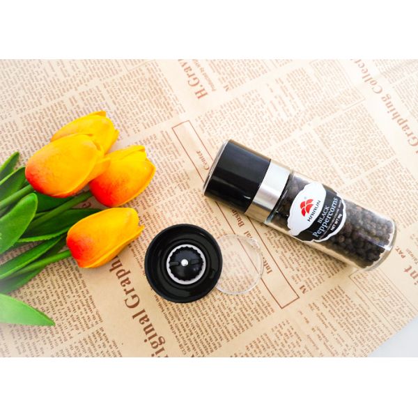 Molinillas de sal y pimienta de vidrio personalizadas para operación y rendimiento manuales