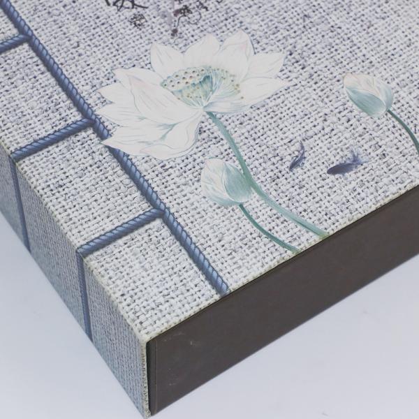 Customized advanced cosmetic packaging box with wood grain printing gift box