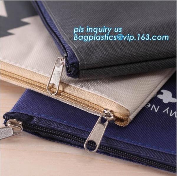 Stationery A4 Paper Waterproof Office Zipper File Bag, Office Stationery Bright Colors OEM File Bag Pocket Clear PVC Bag