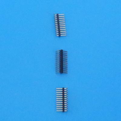 Black Color 1.27mm Pitch Pin Header Right Angle Coaxial Connector 12 Poles