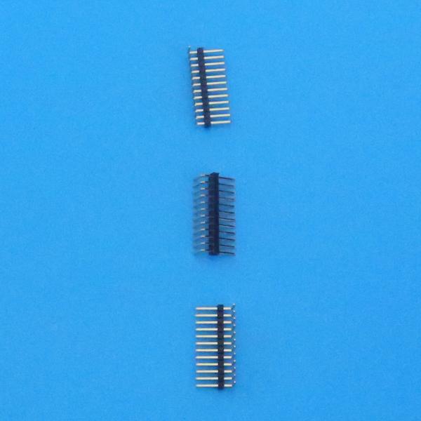 Black Color 1.27mm Pitch Pin Header Right Angle Coaxial Connector 12 Poles