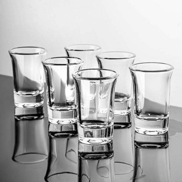 Custom Pattern Soda Lime Glass With Decoration Clear Shot Glasses Glass Gift