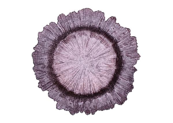 Irregular Edge Flower Electroplated Round Glass Plates 13 Inch