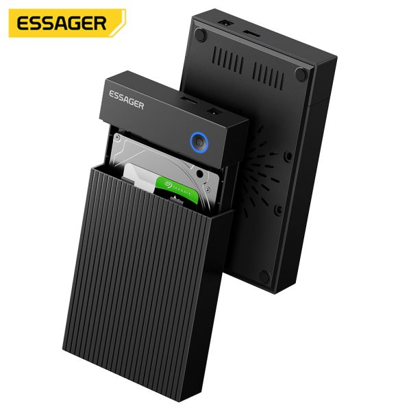 ESSAGER ES-YP03 USB 3.0 SATA Hard Drive Enclosure with 5Gbps Speed Dual-protocol Boost and Widely Compatible for 2.5 3.5 Inch HDD SSD