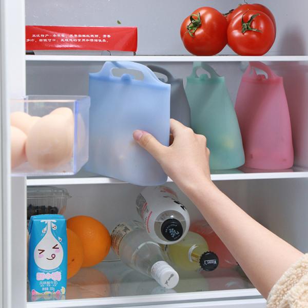 1500ml frutifica armazenamento reusável do alimento do silicone ensaca multi cores sustentáveis