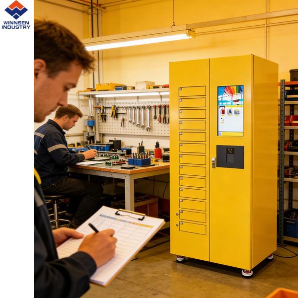 Winnsen Smart PPE Vending Machine with Usage Tracking Low-Stock Notifications and 200x200x200mm Capacity
