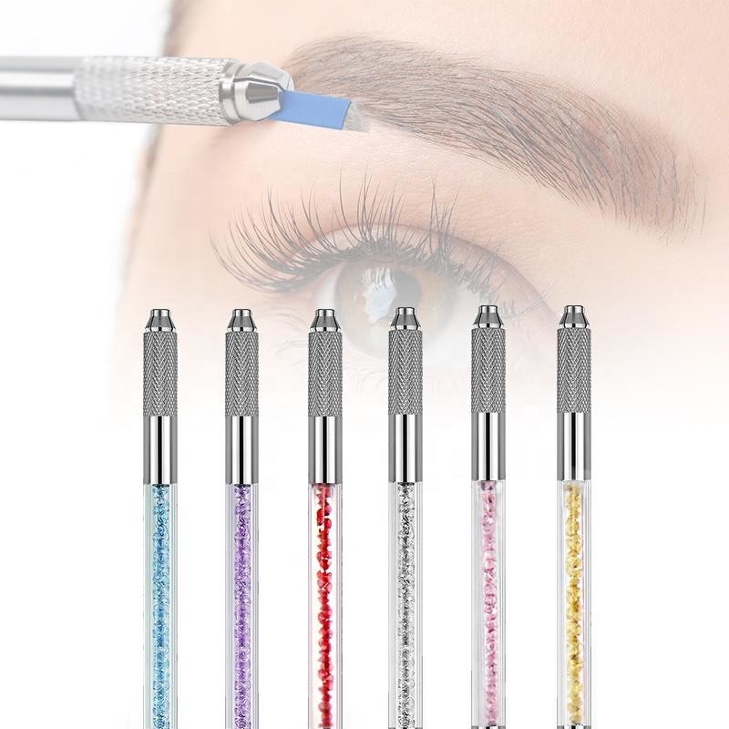 Макияж брови Microblading кристаллической ручки татуировки Microblading двойной возглавленный постоянный