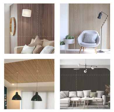 Ламинированная натуральная дубовая древесина Слатная акустическая панель толщина 21 мм